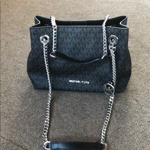 Michael Kors blk & grey signature small handbag